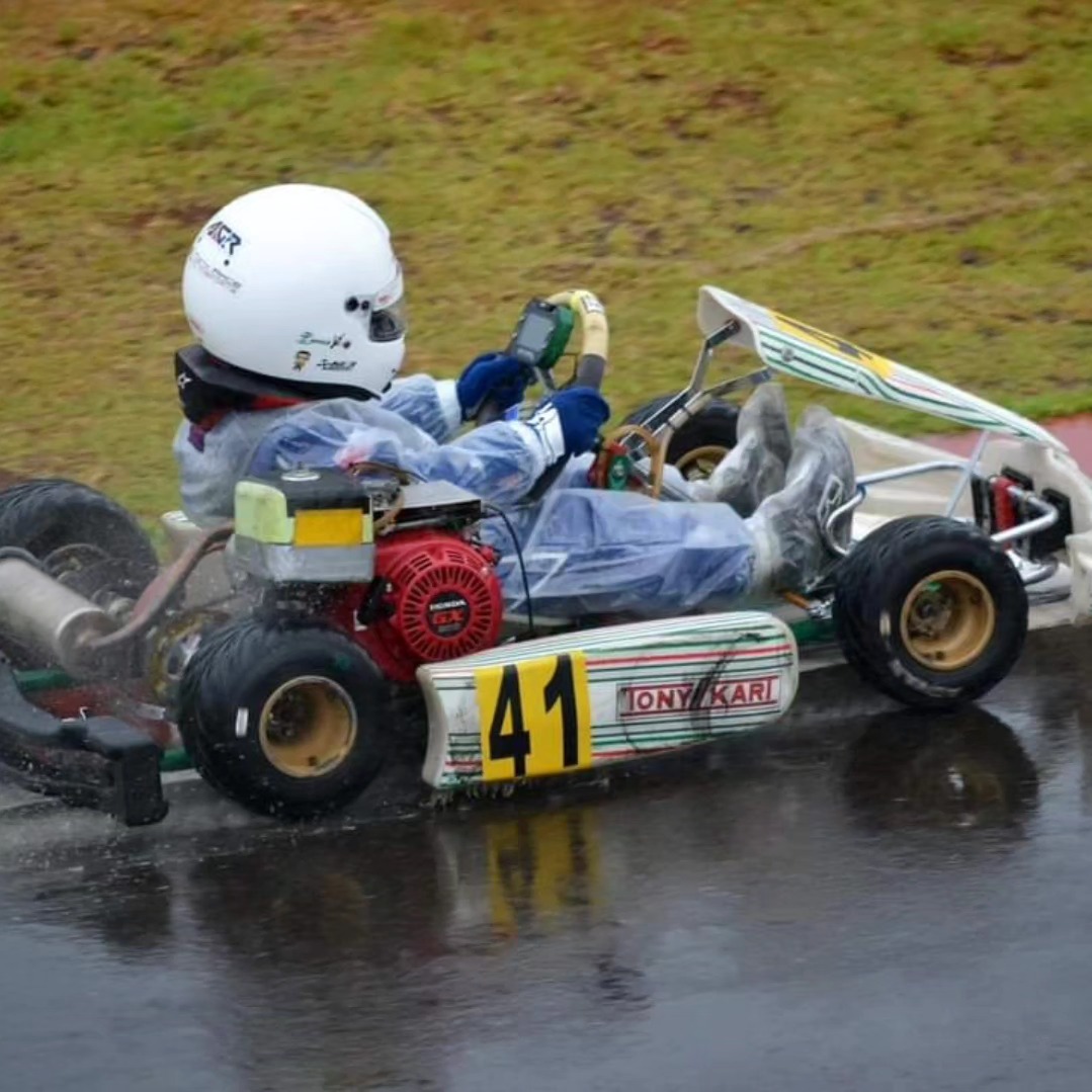 Antonio Racelis in the wet at the Palawan International Circuit
