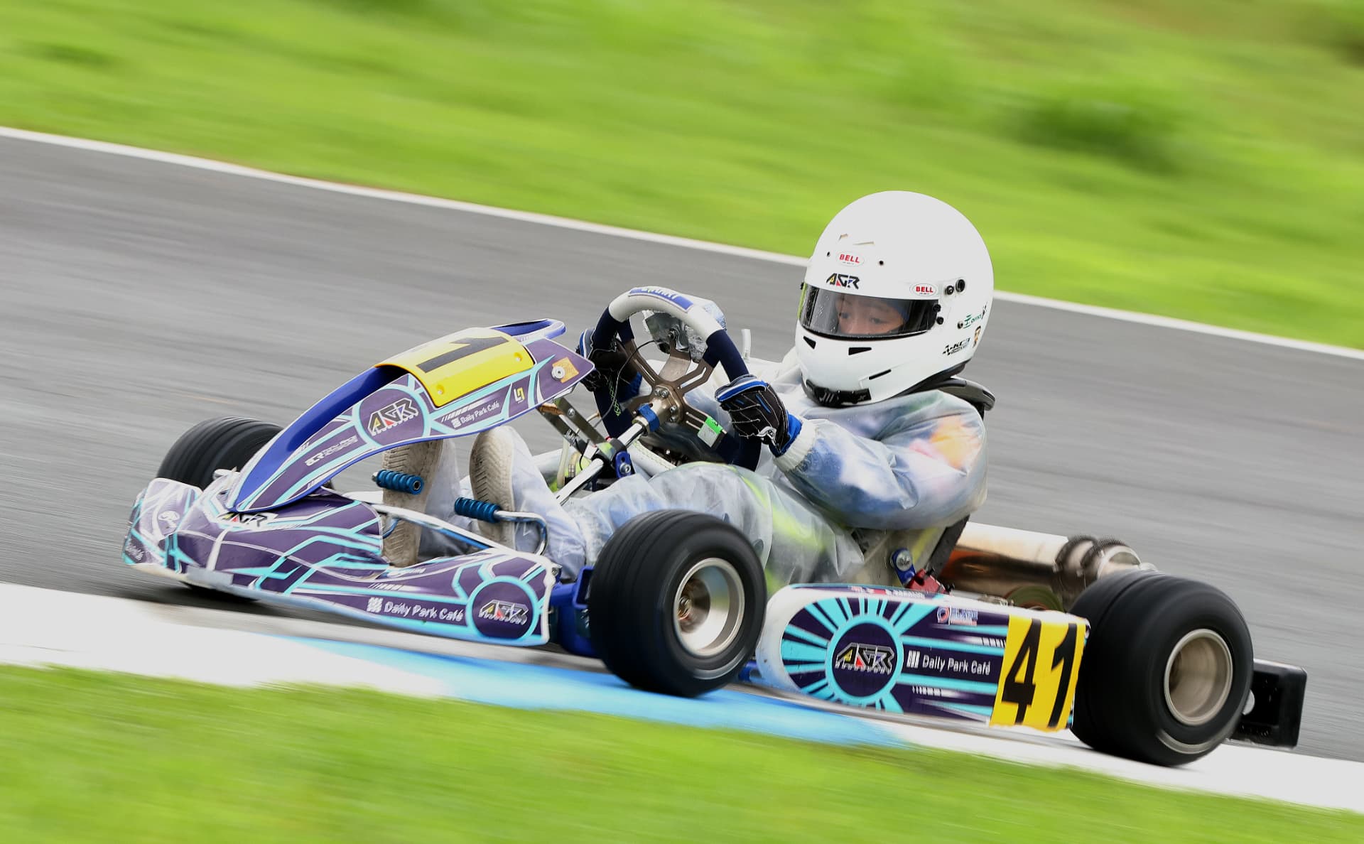 Antonio Racelis driving kart number 41 at Clark