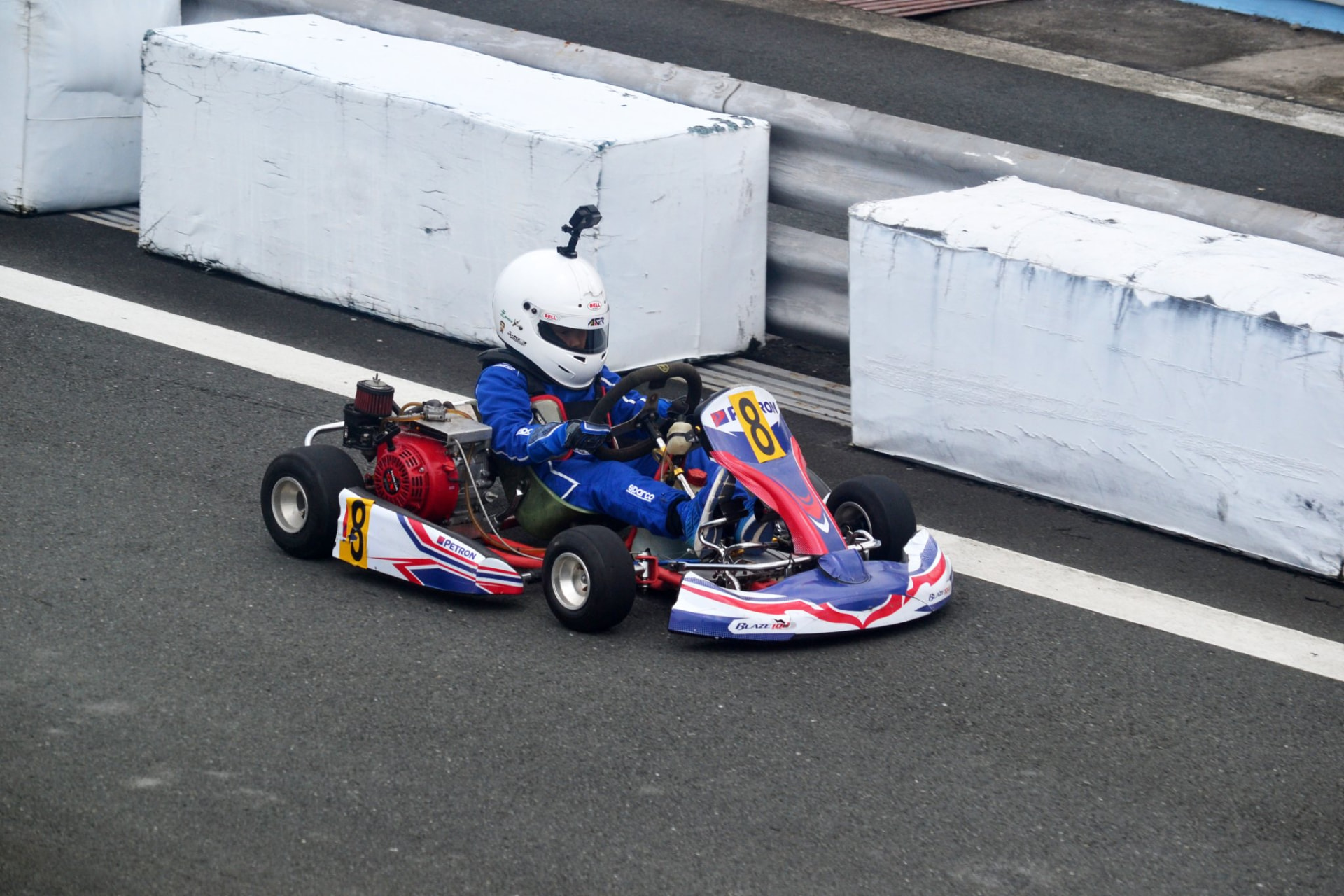 Antonio Racelis driving a kart at the Petron Motorsports Karting Academy