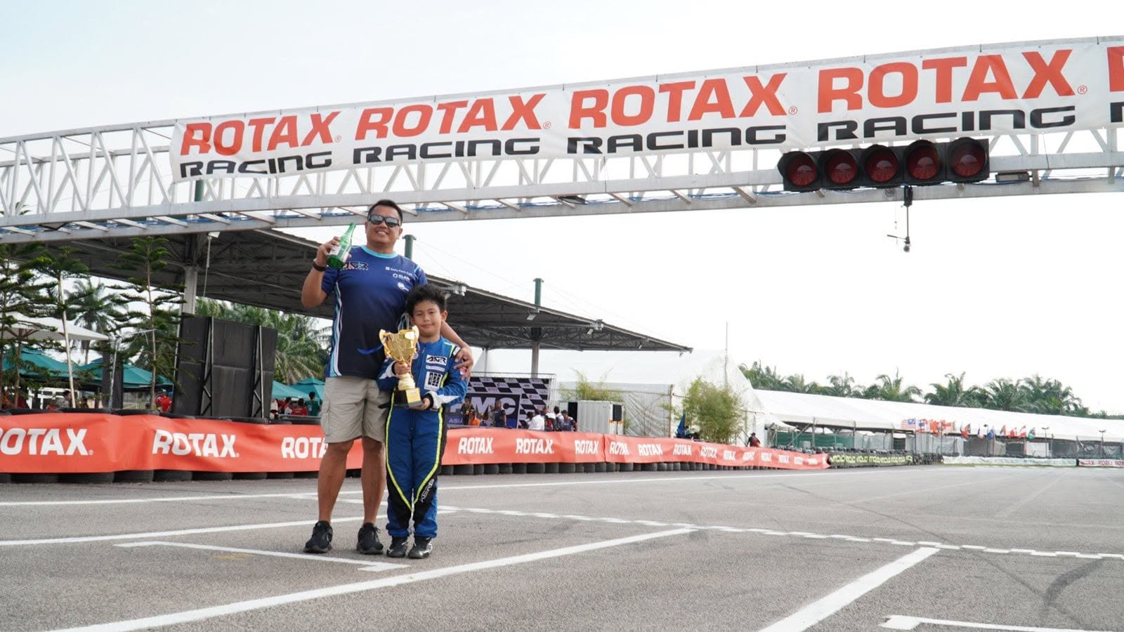 Antonio Racelis on the podium at Sepang