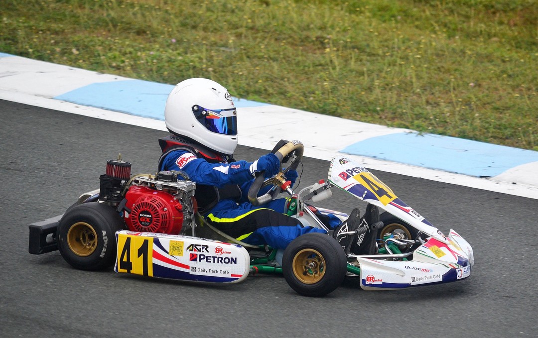 Antonio Racelis driving kart number 41 at the Carmona Racing Circuit