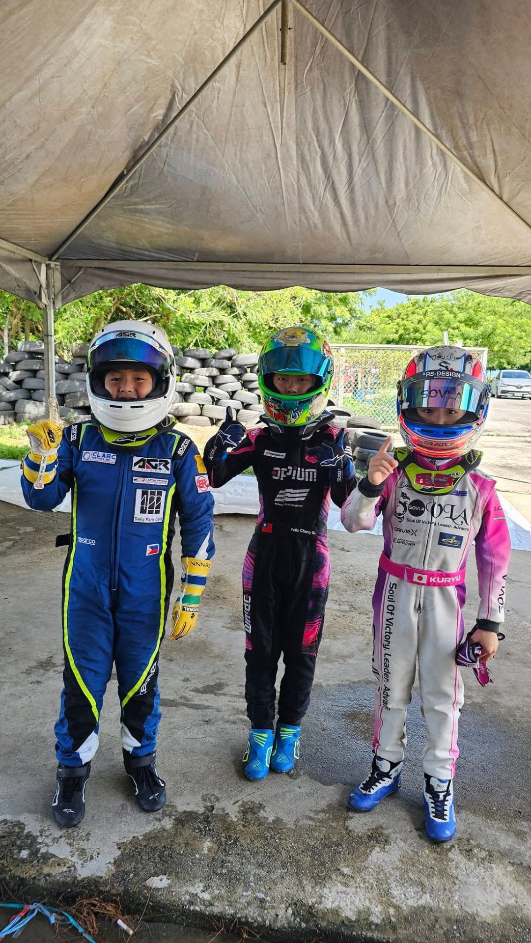 Antonio Racelis in racing gear at Morac Adventure Park