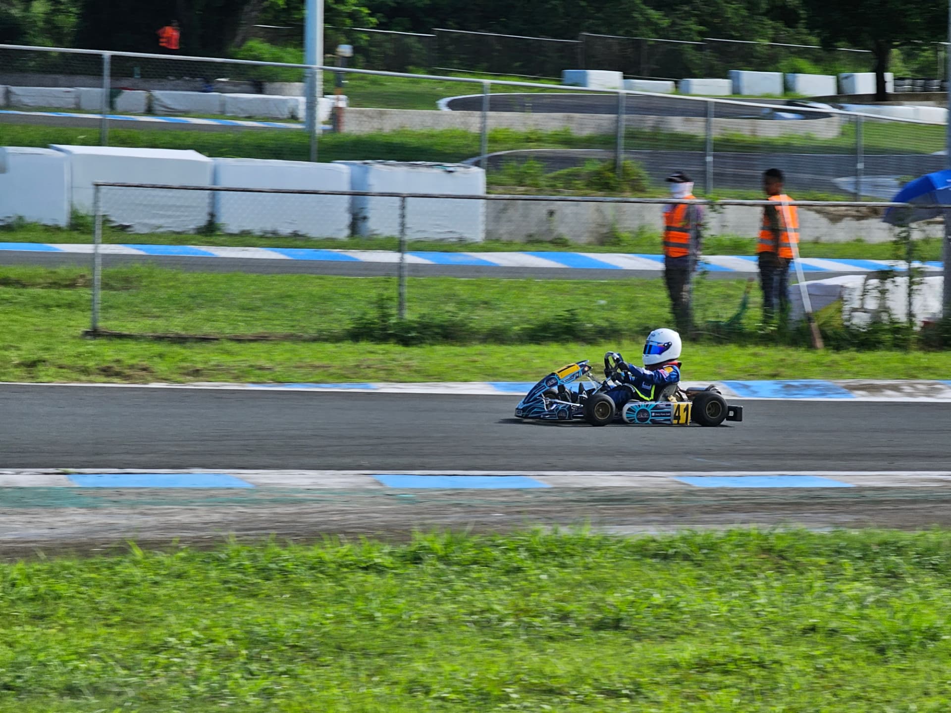 Antonio Racelis driving kart number 41 through a corner