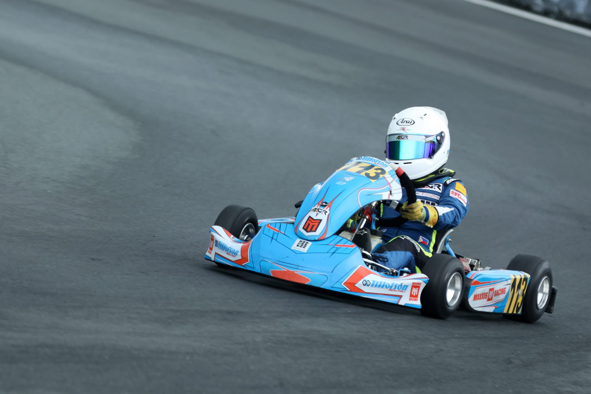 Antonio Racelis driving in the Formula Cadet Expert class at Carmona